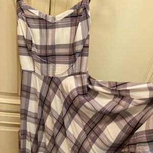 XS Old Navy Plaid Mini Dress Purple & Cream NWOT
